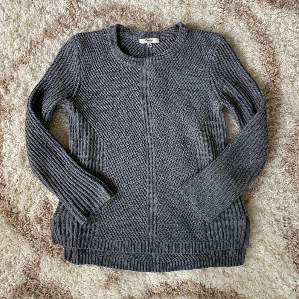 Madewell Gray Woven Sweater